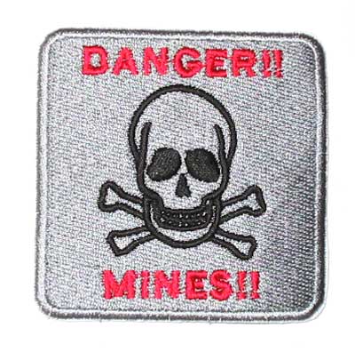 Danger! Mines!, AR147 - Вышитый знак Danger! Mines!, AR147