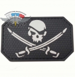 Jolly Roger, соты, 50х80, PVC058-BLK, черный - "пиратский знак Jolly Roger, фон- соты, 50х80, PVC058. Фон- черный