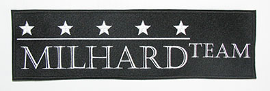 Milhard, корпоративный знак, RZ110 - Корпоративный вышитый знак Milhard