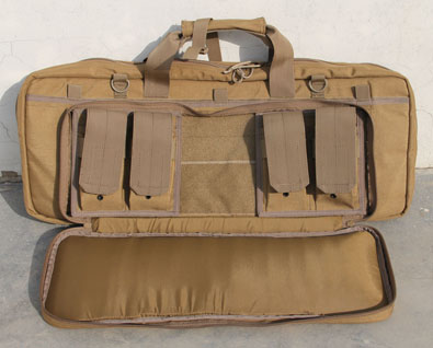 Ружейный кейс СайгАК (длина 760 мм), М405 - Сумка СайгАК, М405 - вид на интерьер внешнего кармана. Видны закрепленные СБВ-блоки