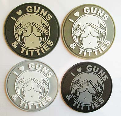 I love guns and titties, знак полимерный, PVC025 - I love guns and titties, знак полимерный